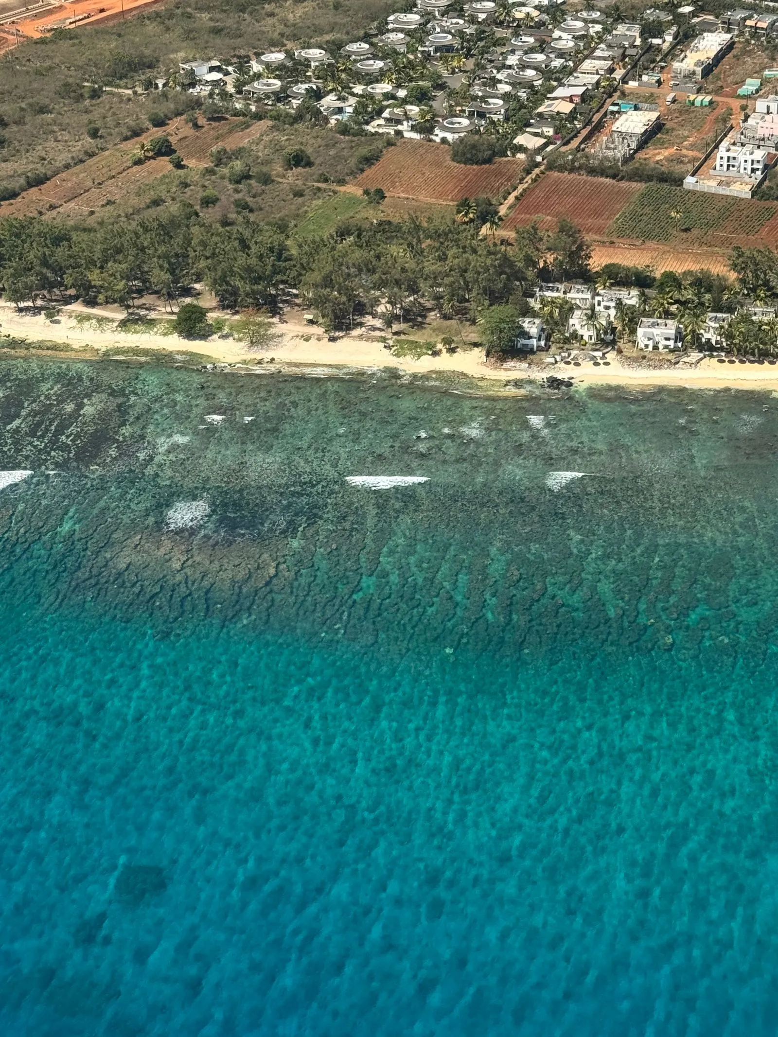 Côte Est lagon Maurice vue aérienne